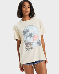 Roxy Sunnyoversize Stone Wash Tee - Parchment