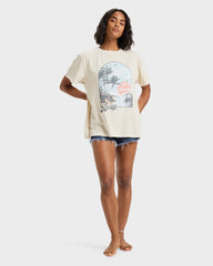 Roxy Sunnyoversize Stone Wash Tee - Parchment