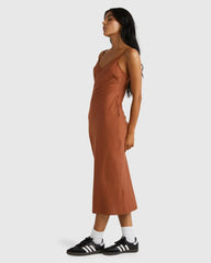 RVCA Everyday Bias Midi Dress - Mocha Bisque
