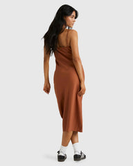 RVCA Everyday Bias Midi Dress - Mocha Bisque