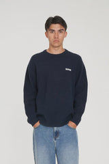 Huffer Fleet Knit Crew - Navy