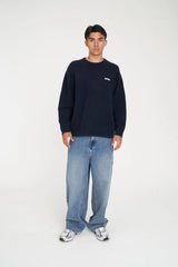 Huffer Fleet Knit Crew - Navy
