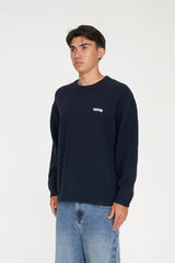 Huffer Fleet Knit Crew - Navy