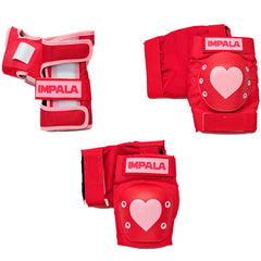 Impala Protective Knee & Elbow Set - Red Hearts