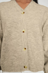 Huffer Kendall Cardigan - Oat Marle