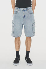 Huffer 3D Cargo Short - Light Wash