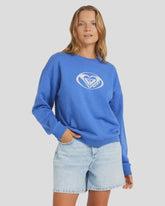 Roxy Perfect Place Crew Brushed Jumper - Dazzling Blue