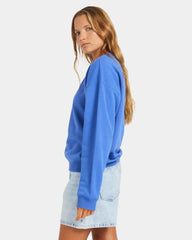 Roxy Perfect Place Crew Brushed Jumper - Dazzling Blue