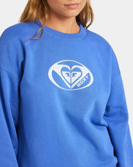 Roxy Perfect Place Crew Brushed Jumper - Dazzling Blue
