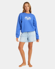 Roxy Perfect Place Crew Brushed Jumper - Dazzling Blue