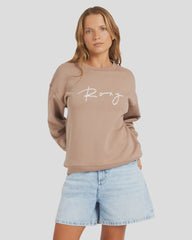 Roxy Perfect Place Crew Brushed Jumper - Portabella