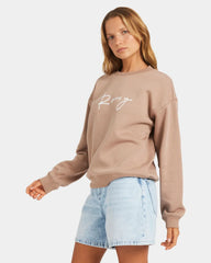 Roxy Perfect Place Crew Brushed Jumper - Portabella