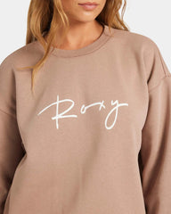 Roxy Perfect Place Crew Brushed Jumper - Portabella
