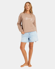 Roxy Perfect Place Crew Brushed Jumper - Portabella