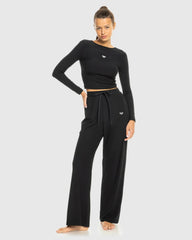Roxy Rise And Vibe Rib Wide Leg Pant