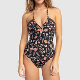 Roxy Kerala One-Piece Swimsuit - Anthracite Kerala Border