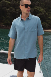 RPM Linen Shirt - Dusty Blue