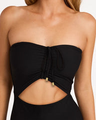 Billabong Tanlines Bandeau One Piece Swimsuit - Black