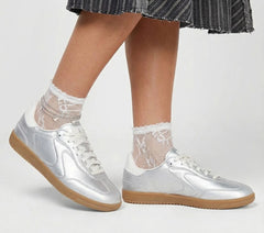 Skechers Womens Hotshot Perfectly Polished Sneaker - Silver