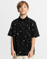 Quiksilver Youth Peaceful Chaos SS Shirt - Black/White
