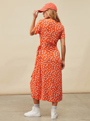 Roxy Indigo Sand Midi Wrap Dress - Tiger Lily Flower Rain