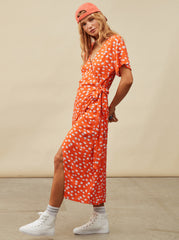 Roxy Indigo Sand Midi Wrap Dress - Tiger Lily Flower Rain