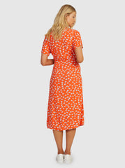 Roxy Indigo Sand Midi Wrap Dress - Tiger Lily Flower Rain