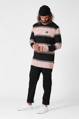 RPM Stripe L/S Tee - Black/Sand