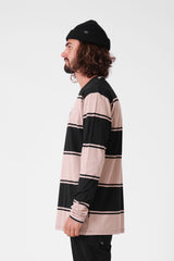RPM Stripe L/S Tee - Black/Sand