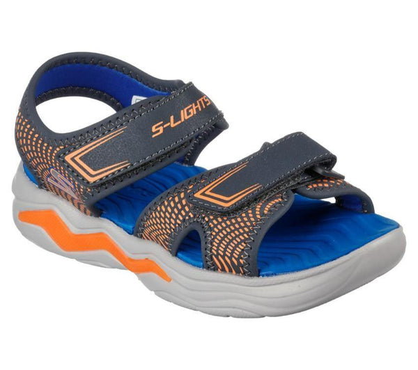 Skechers S Lights Erupters 4 Sandal Charcoal Orange Out There Surf
