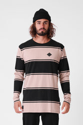 RPM Stripe L/S Tee - Black/Sand
