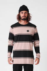RPM Stripe L/S Tee - Black/Sand