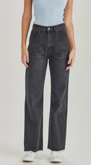 Junkfood Avril Wide Leg No Rips Jeans - Black