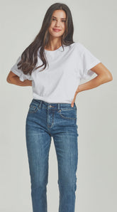 Junkfood Kailey Short Stuff Jean - Dark Blue