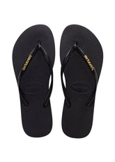 Havaianas Slim Logo Metallic Black-Gold