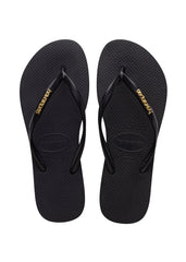 Havaianas Slim Logo Metallic Black-Gold
