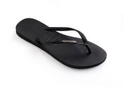 Havaianas Slim Logo Metallic - Black/Silver