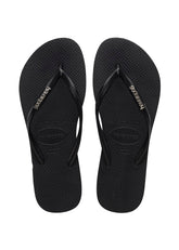 Havaianas Slim Logo Metallic - Black/Silver