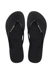 Havaianas Slim Logo Metallic - Black/Silver