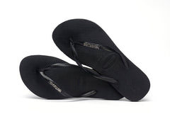 Havaianas Slim Logo Metallic - Black/Silver