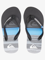 Quiksilver Youth 8-16 Molokai Panel Jandals - Black/Blue/Black