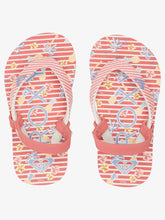 Roxy Girls 2-7 Years Pebbles VII Jandal - Red/Stripe