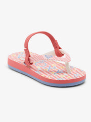 Roxy Girls 2-7 Years Pebbles VII Jandal - Red/Stripe