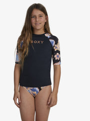 Roxy Girls 8-14 Girl Swim For Good Time Rash Top - Anthracite Reef Flower