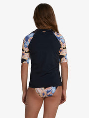 Roxy Girls 8-14 Girl Swim For Good Time Rash Top - Anthracite Reef Flower