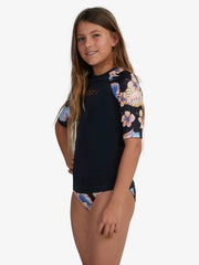 Roxy Girls 8-14 Girl Swim For Good Time Rash Top - Anthracite Reef Flower