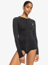 Roxy New Essentials LS Zipped Rashie - Anthracite