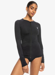 Roxy New Essentials LS Zipped Rashie - Anthracite