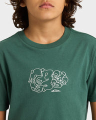 Quiksilver Youth 8-16 Tiki SS Tee - Jungle Green