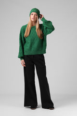 RPM Cable Knit Jumper - Green